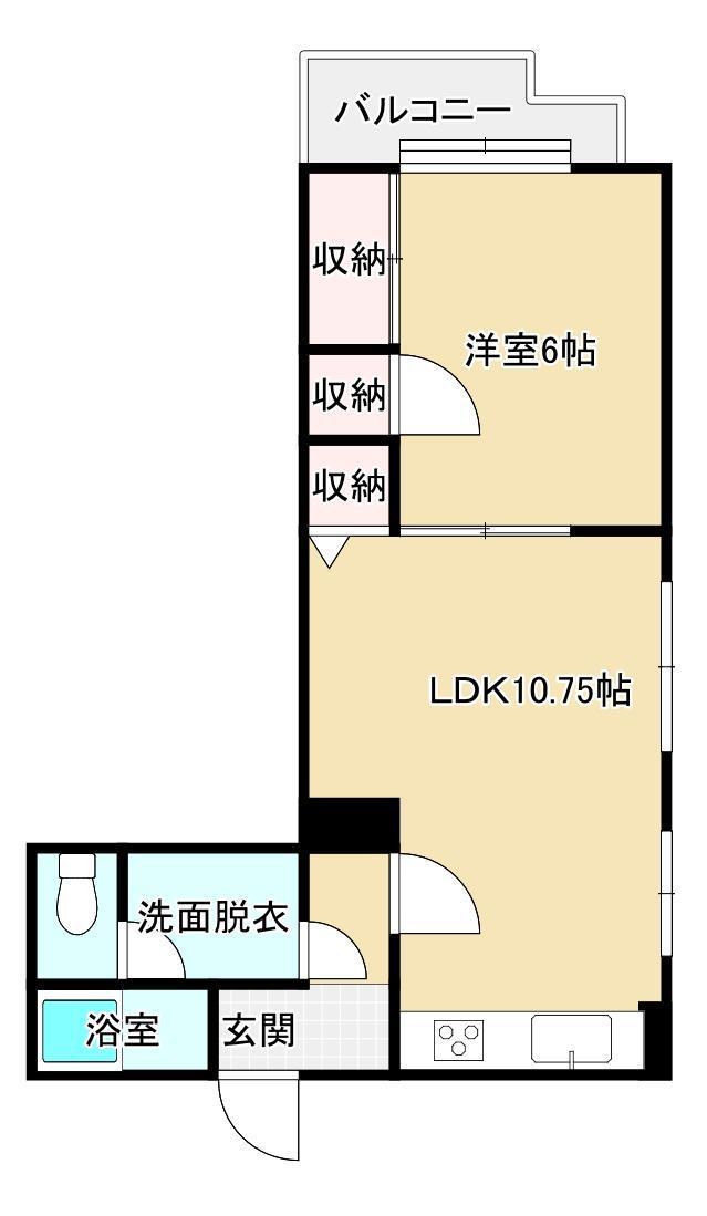 サンモリッツ門司港II(1LDK/7階)の間取り写真