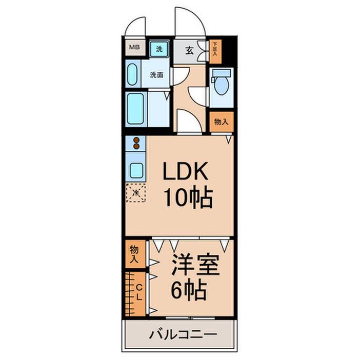 ラ・メゾンコンフォール(1LDK/2階)の間取り写真