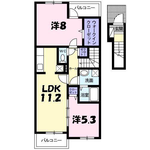 サンリットI(2LDK/2階)の間取り写真