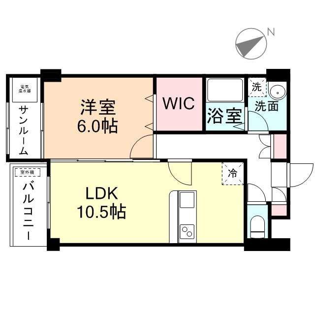 プリズムとなみ中神町(1LDK/1階)の間取り写真