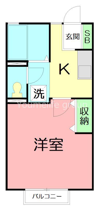 ラ・フレーズ(1K/2階)の間取り写真