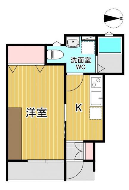 レセナ緑町B(1K/1階)の間取り写真