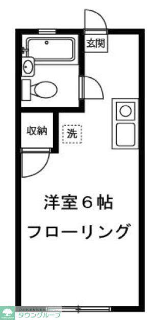 エスポワール(1K/2階)の間取り写真