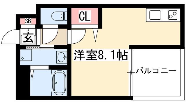 CITY SPIRE 名古屋大須(ワンルーム/6階)の間取り写真