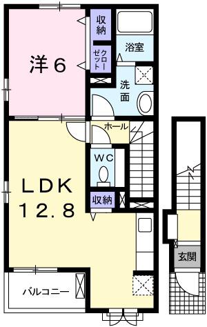 サンセールIV(1LDK/2階)の間取り写真