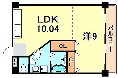 ホワイトヒルマンション(1LDK/3階)の間取り写真