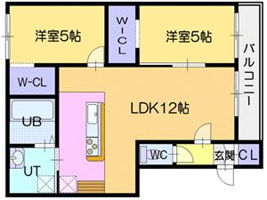 CREST(2LDK/2階)の間取り写真