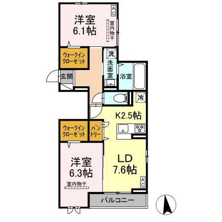 SENSIA小田原5丁目(2LDK/3階)の間取り写真