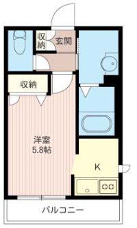パティオ豊町(ワンルーム/3階)の間取り写真