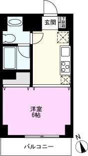 アクアコート(1K/4階)の間取り写真