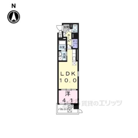 シカタ シャンブレットⅠ(1LDK/5階)の間取り写真