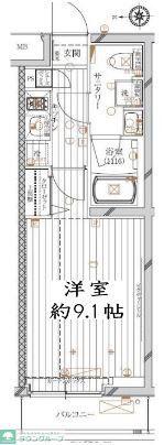 レガリス馬込パークサイド(1K/5階)の間取り写真