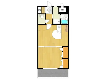 ライオンズマンション黒崎(1DK/3階)の間取り写真