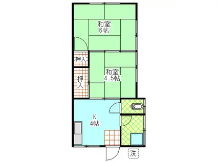 歌枕アパート(2K/2階)の間取り写真