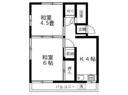 神戸アパート(2K/2階)の間取り写真