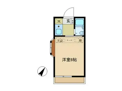 プリンスハイツ(1K/2階)の間取り写真