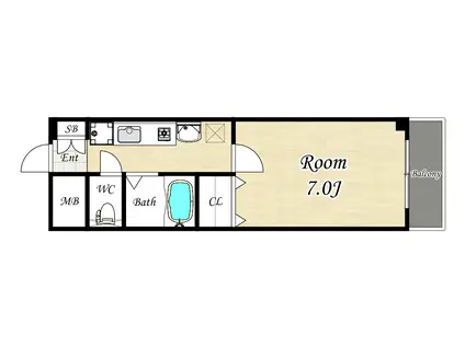 VENVERT HATTORI(1K/2階)の間取り写真