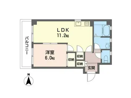 クレストハウス(1LDK/4階)の間取り写真