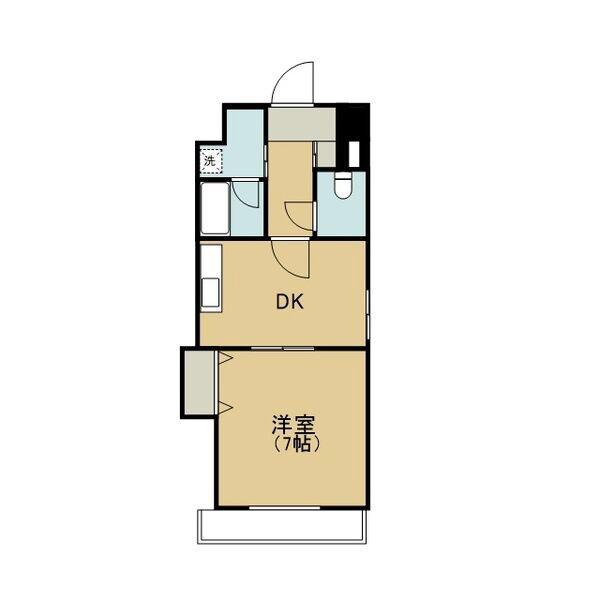 RAINBOW COURT P-III(1DK/4階)の間取り写真