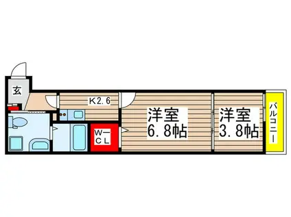 セレソ新検見川(2K/2階)の間取り写真