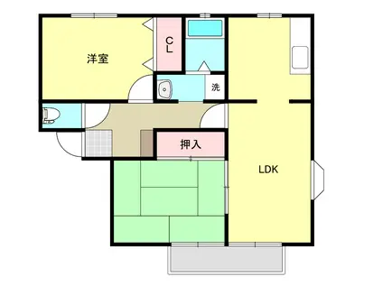 サンビレッジ・トライアングルパークA(2LDK/1階)の間取り写真