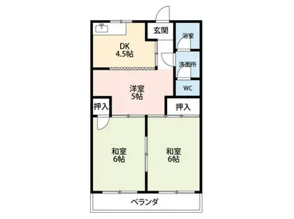 コーポマウンテンII(3DK/2階)の間取り写真