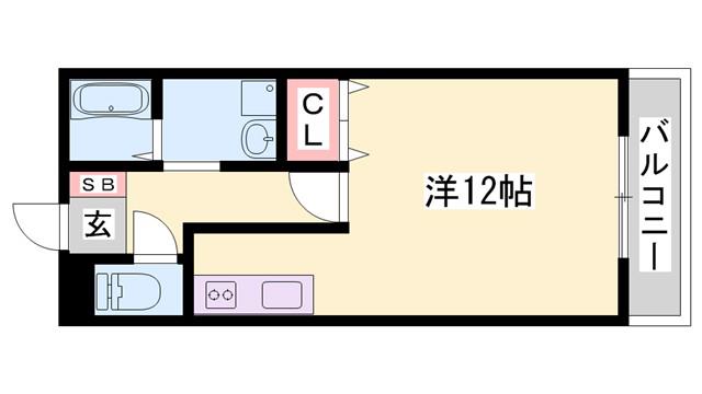 アヴニール今宿(1K/2階)の間取り写真