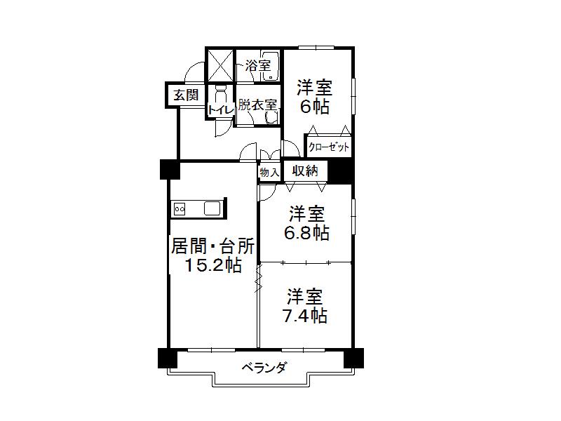 マサルアイ(3LDK/3階)の間取り写真