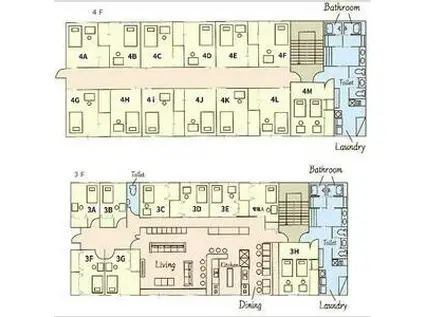 シエルハウス土樋(ワンルーム/4階)の間取り写真