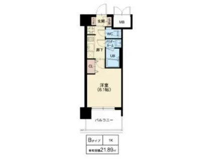 プレサンス神崎川ファインブレス(1K/4階)の間取り写真