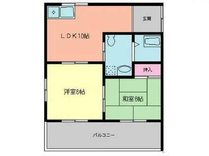 メゾンしらさぎ(2LDK/2階)の間取り写真