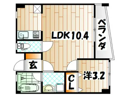 FORZA馬借(1LDK/4階)の間取り写真