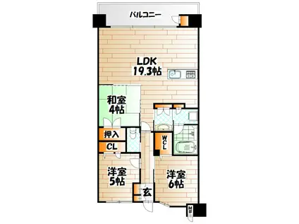 ライブスクエア大手町(3LDK/2階)の間取り写真