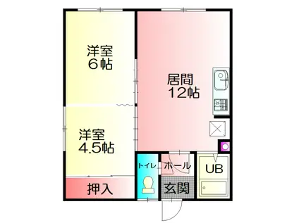 永山12.1ハイツ(2LDK/2階)の間取り写真