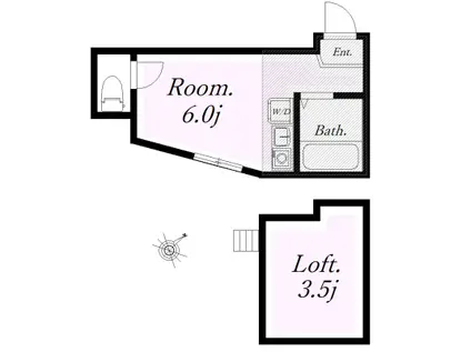 ユナイト追浜ビリーブラント(ワンルーム/1階)の間取り写真