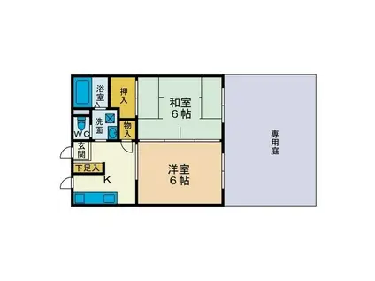 グランベルHASE(2K/1階)の間取り写真