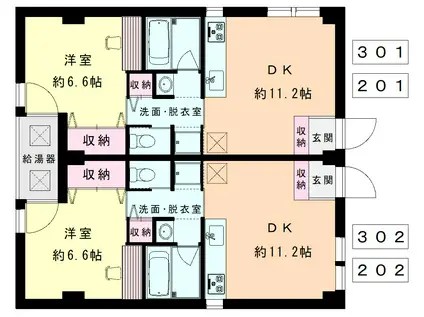 タプト宮町通(1LDK/3階)の間取り写真