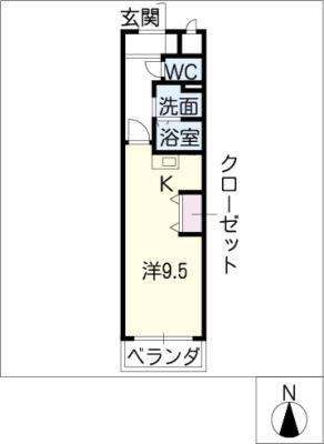 ART VERT(ワンルーム/2階)の間取り写真