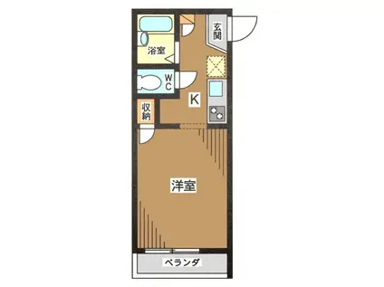 エクシヴ高田(1K/2階)の間取り写真