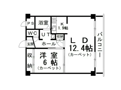 WINDIA仲浜(1LDK/5階)の間取り写真