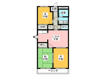ペアガーデン(3LDK/1階)の間取り写真