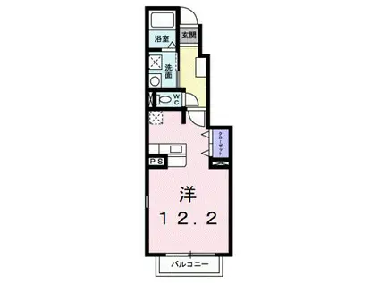 カサデプラシードI(ワンルーム/1階)の間取り写真