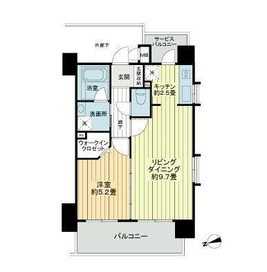LALA PLACE RESORT沖縄県庁前(1LDK/9階)の間取り写真