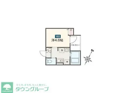 MOMO HOUSE東村山(1K/1階)の間取り写真