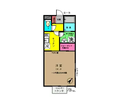 ドミールエスポア(1K/1階)の間取り写真