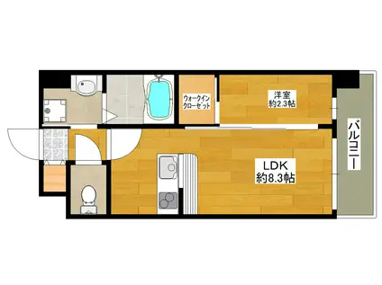 セレニテ江坂エクラ(1LDK/10階)の間取り写真