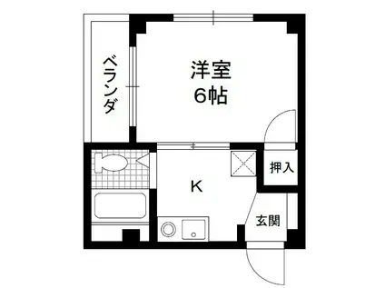 ハイツL(1K/2階)の間取り写真