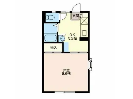 ハイツ北浦(1DK/1階)の間取り写真