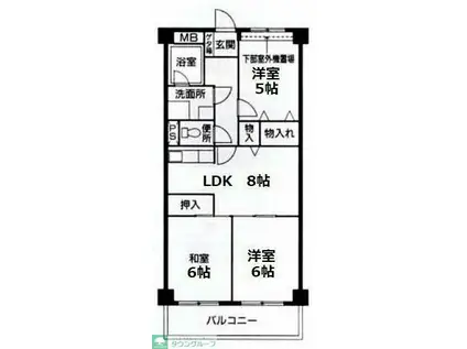 パインクレスト3号館(3DK/3階)の間取り写真