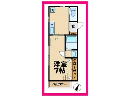 ハイツ恵(1K/1階)の間取り写真